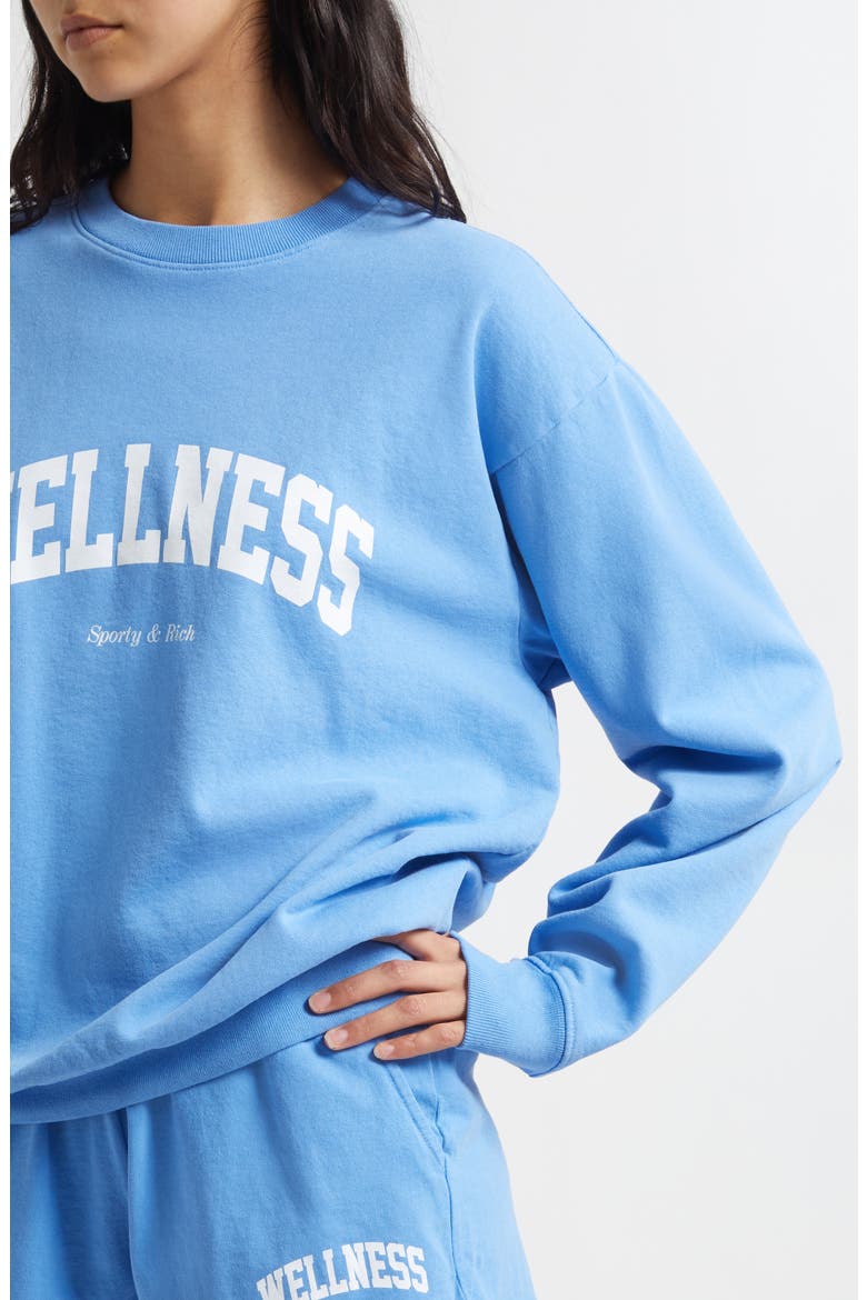 Wellness Ivy Cotton Graphic Sweatshirt, Alternate, color, FLAX BLUE
