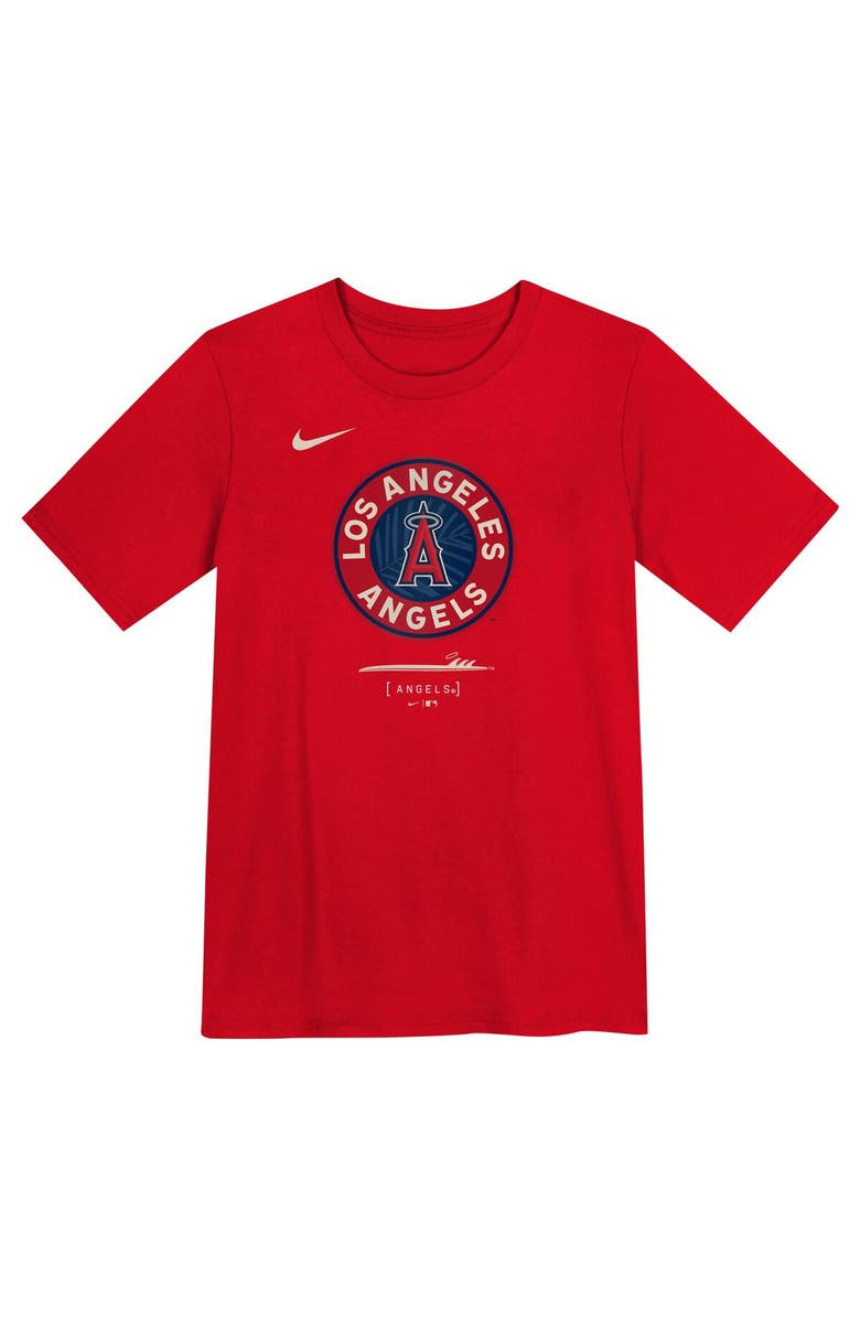 Nike Preschool Nike Red Los Angeles Angels City Connect Large Logo T-Shirt, Alternate, color, 