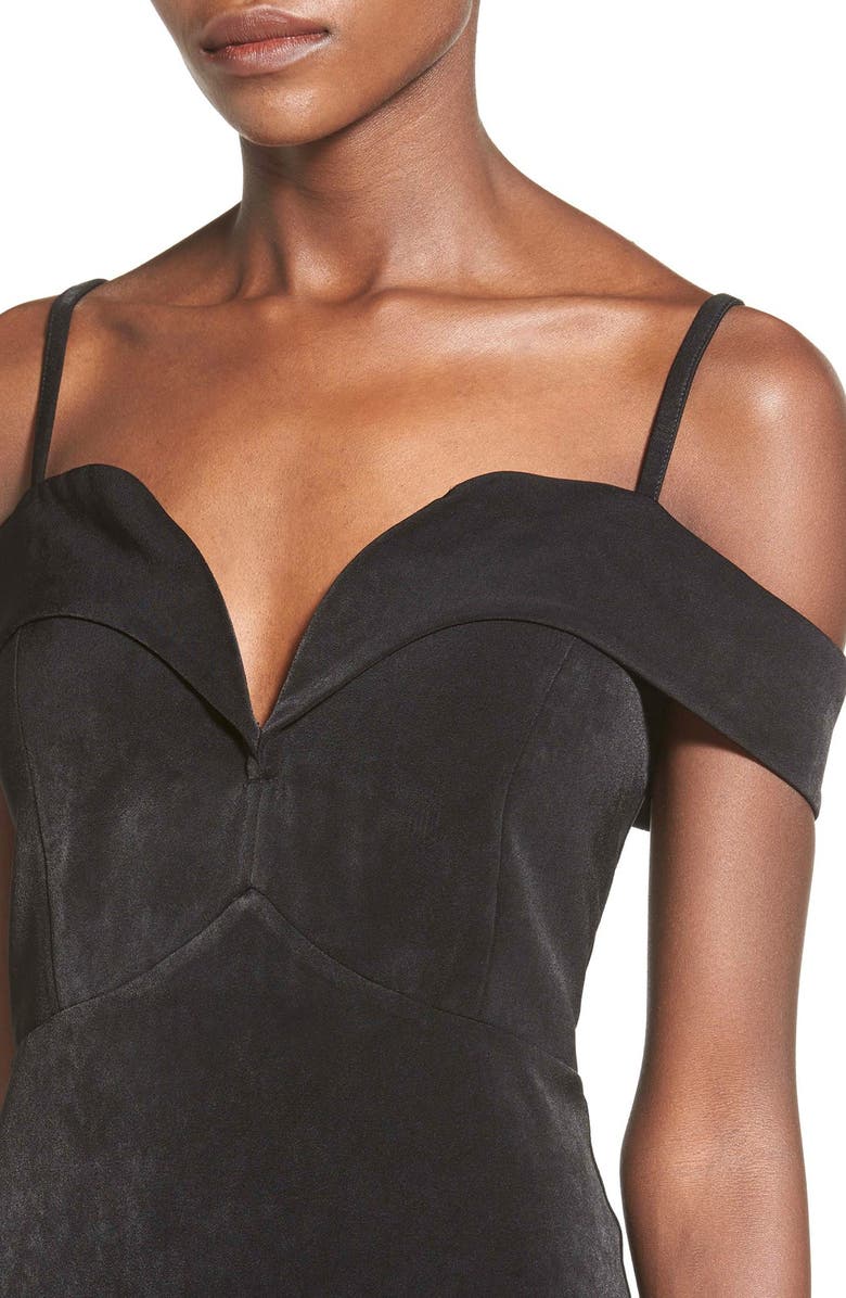 Leith Faux Suede Off the Shoulder Dress, Alternate, color, 