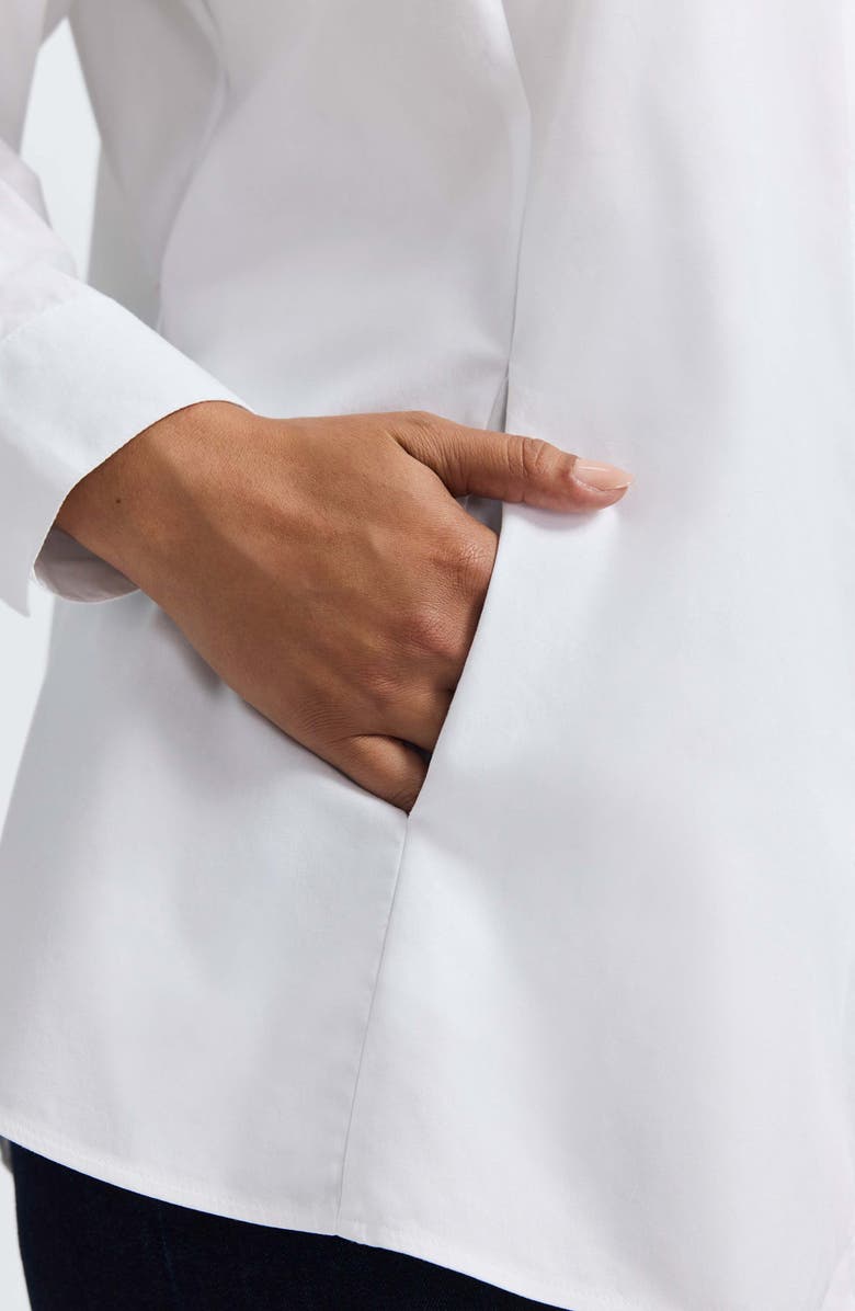 Foxcroft Cici Non-Iron Tunic Blouse, Alternate, color, White