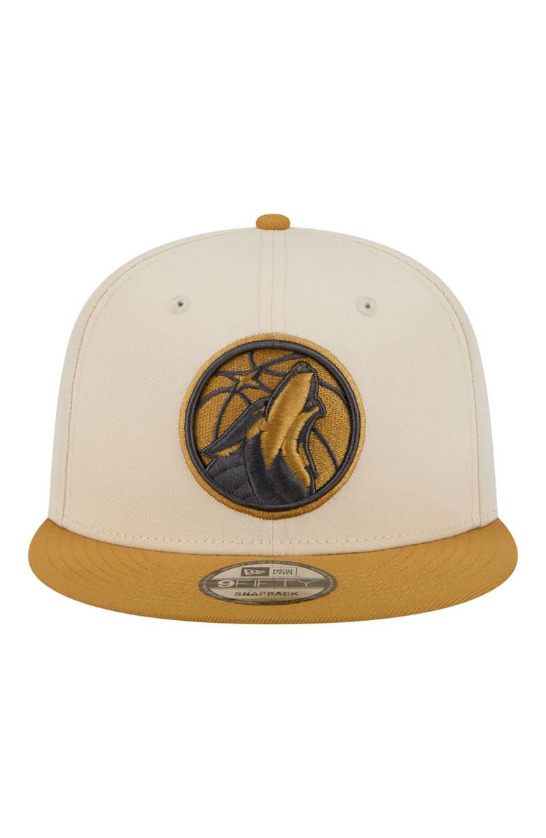 New Era Men's New Era Cream/Tan Minnesota Timberwolves Two-Tone Color Pack 9FIFTY Snapback Hat, Alternate, color, Cream
