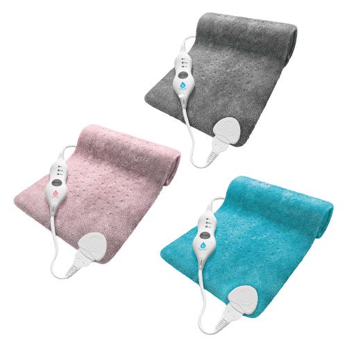 Pursonic Comfort Trio Heating Pad Set Teal, Pink & Gray In Multicolor