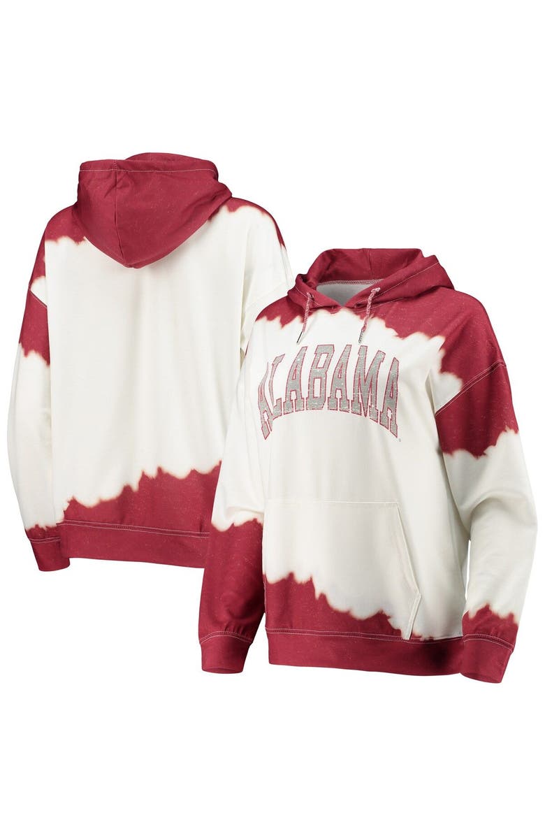 GAMEDAY COUTURE Women's Gameday Couture White/Crimson Alabama Crimson Tide For the Fun Double Dip-Dyed Pullover Hoodie, Main, color, White