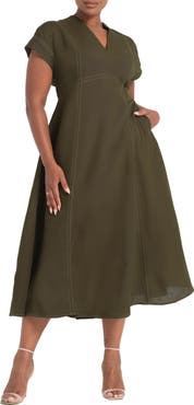Estelle Arden Linen Blend Empire Waist Dress