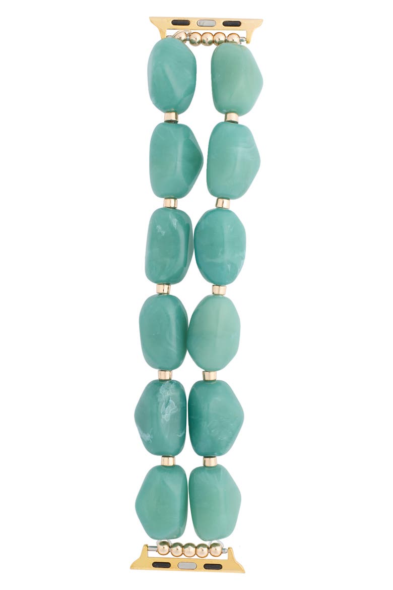 Bead Smart Watch Strap, Main, color, MINT/ GOLD