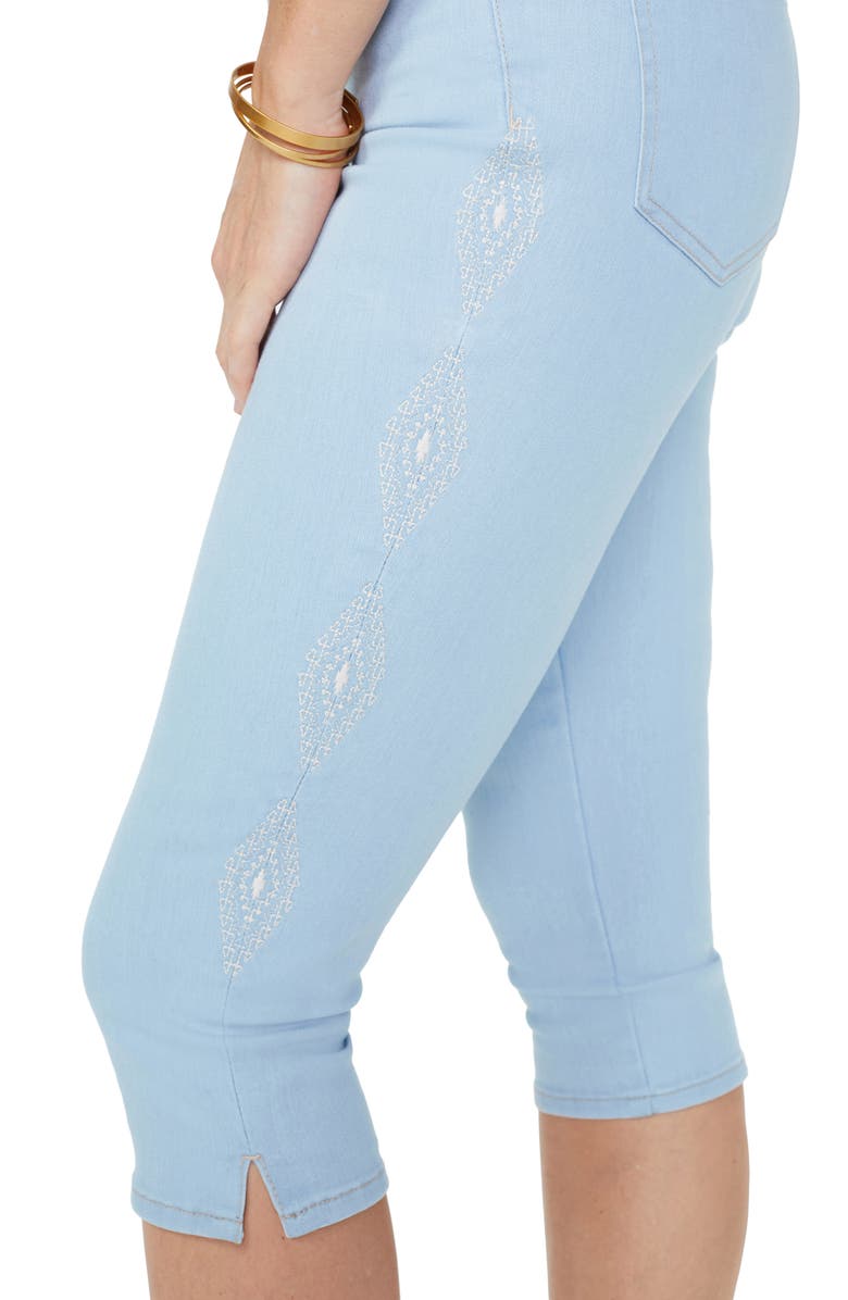 NYDJ Embroidered Side Seam Capri Skinny Jeans, Alternate, color,
