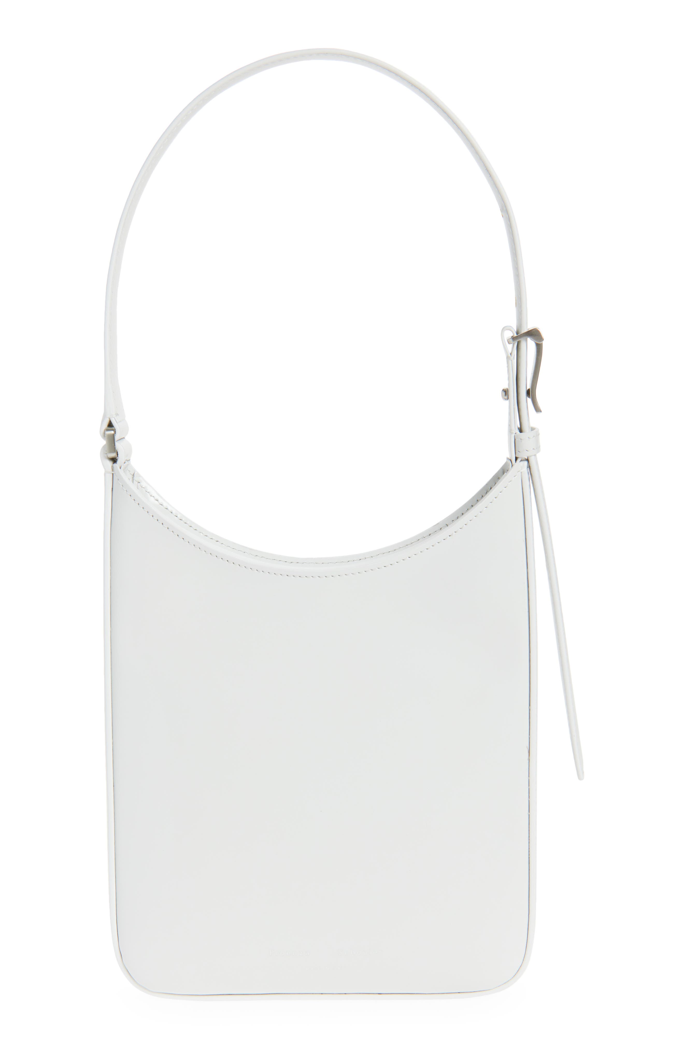 Proenza Schouler Slope Leather Shoulder Bag, Main, color, Optic White 104