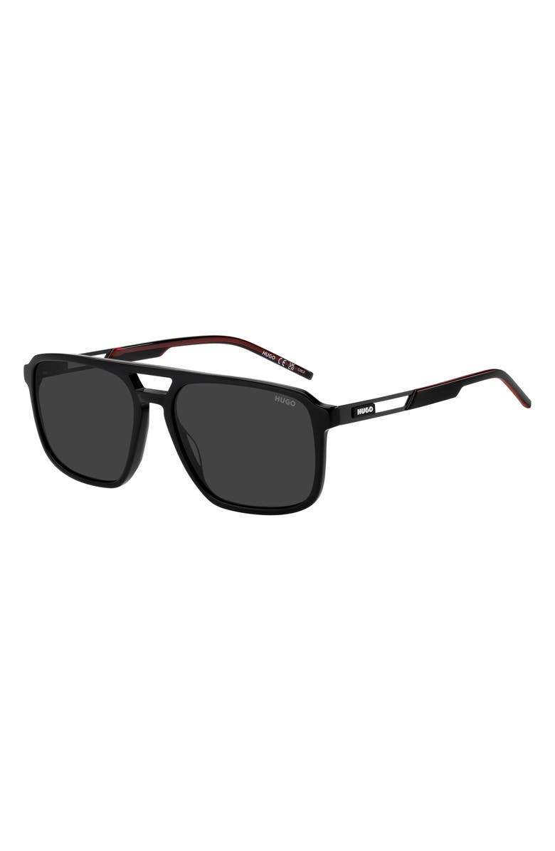 BOSS 58mm Navigator Sunglasses, Alternate, color, Black/ Grey