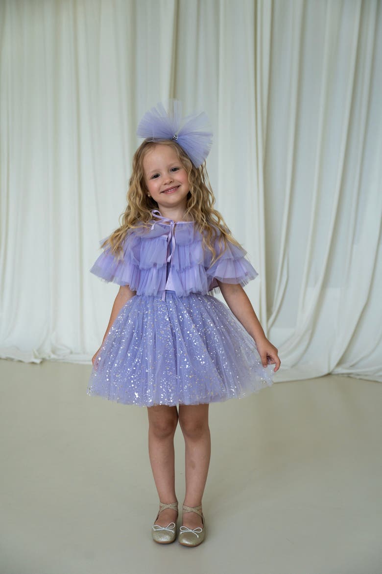Sleveless Sparkle Tulle Dress Set, Alternate, color, Sparkle Purple