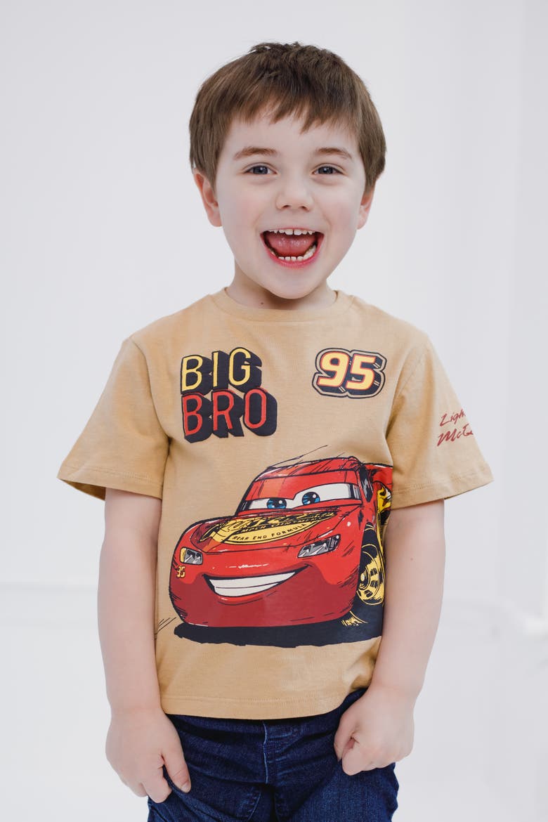 Cars Lightning McQueen Short Sleeve T-Shirt, Alternate, color, Tan Lightning McQueen