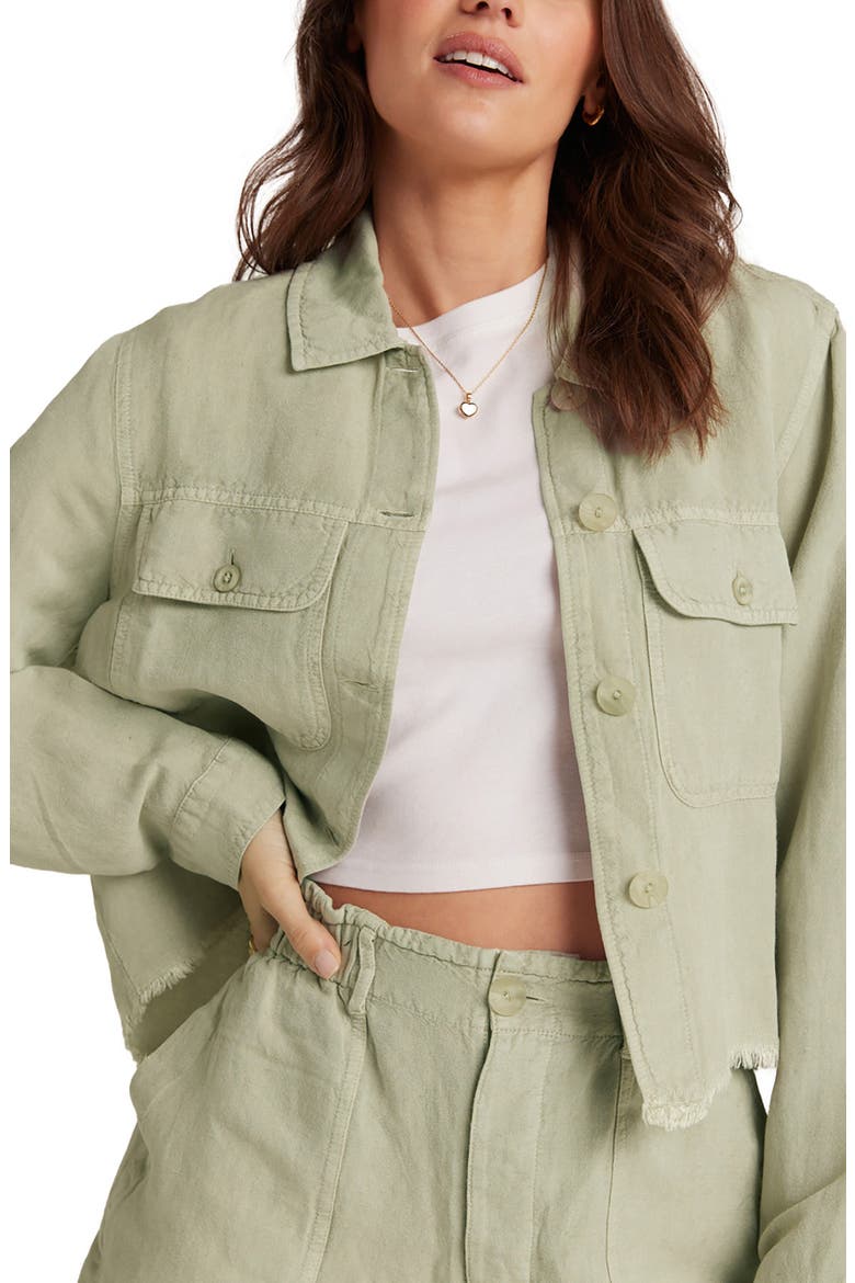 Lily Linen Blend Jacket, Main, color, MUTED ARMY