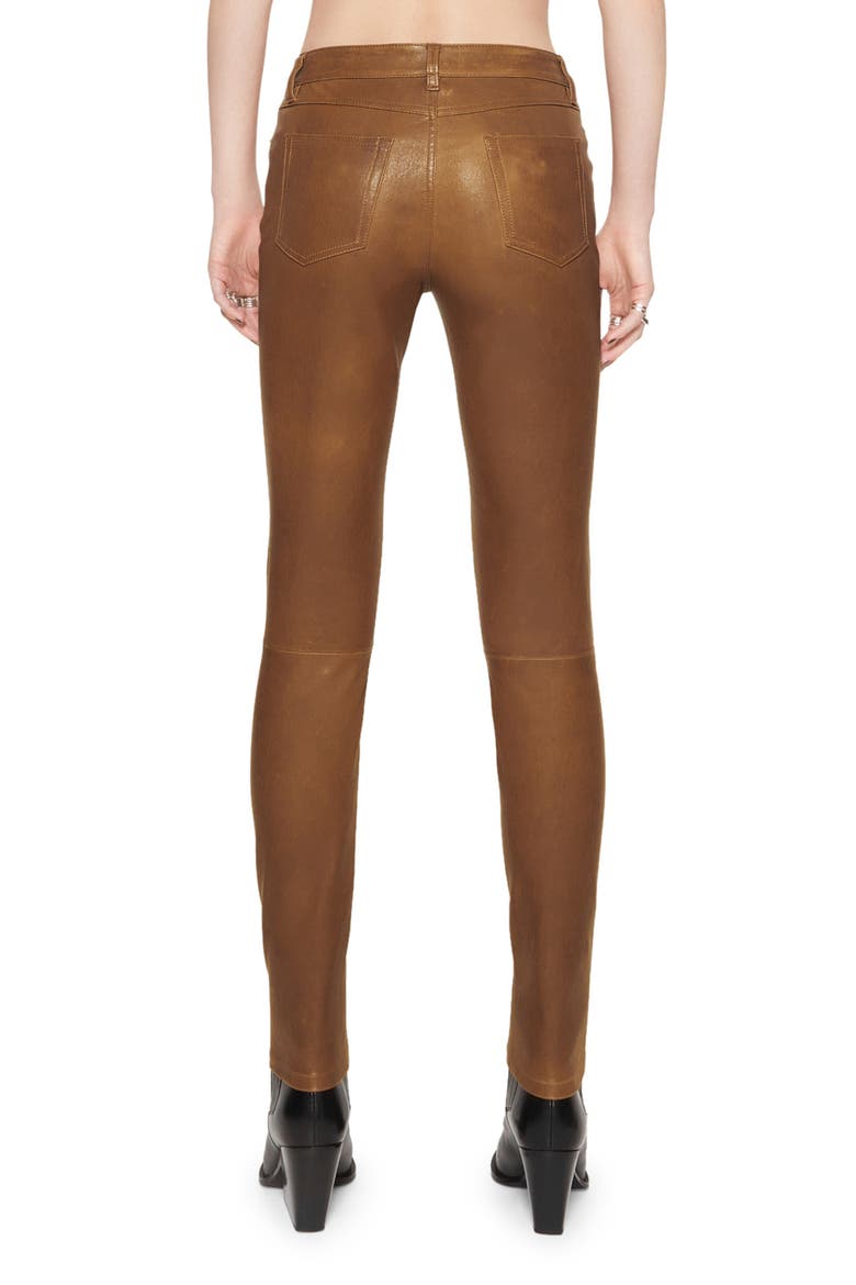 Ziggy Skinny Leather Pants, Alternate, color, ROCHER