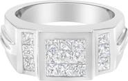 Haus of Brilliance Men's 14K White Gold 2.0 cttw Diamond Cluster Ring