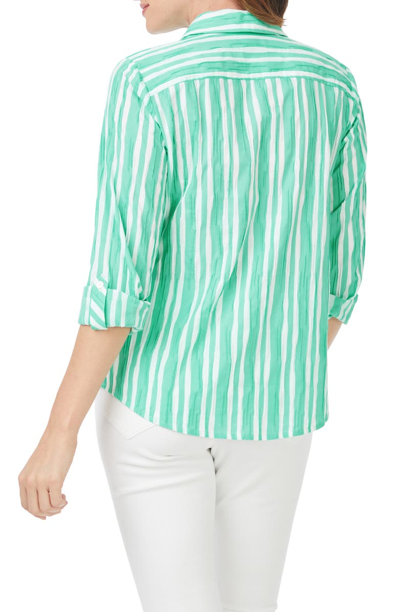 Foxcroft Hampton Stripe Non-Iron Cotton Button-Up Shirt, Alternate, color,