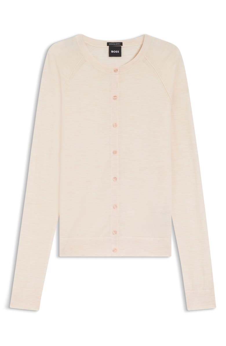 BOSS Fonami Merino Wool Cardigan, Alternate, color, Soft Pearl