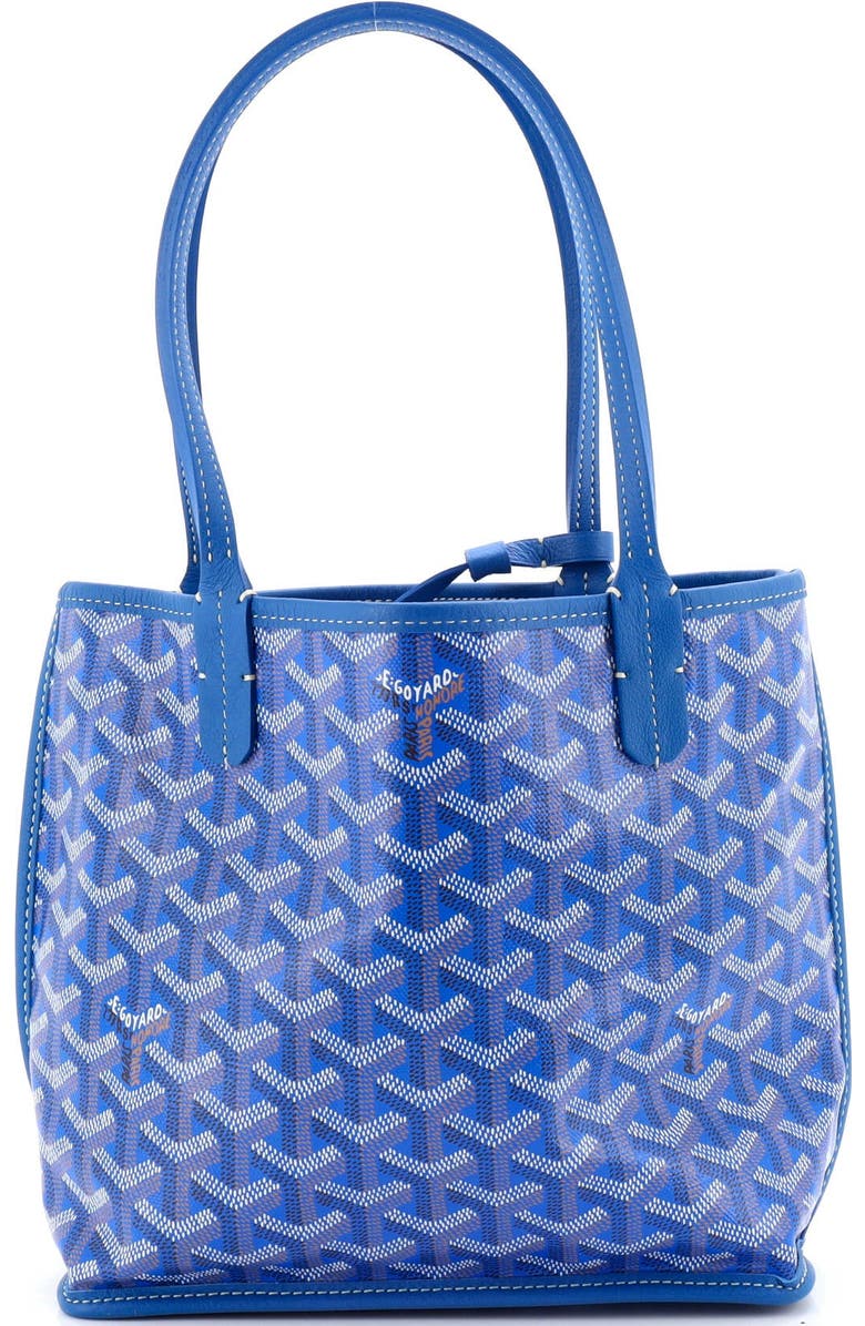 Pre-Owned Goyard Anjou Reversible Tote Coated Canvas Mini, Main, color, Blue