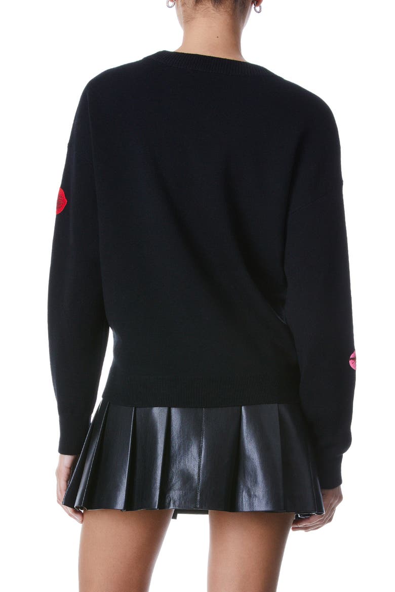 Belva Floral Jacquard Stretch Wool Crewneck Sweater, Alternate, color, MULTI