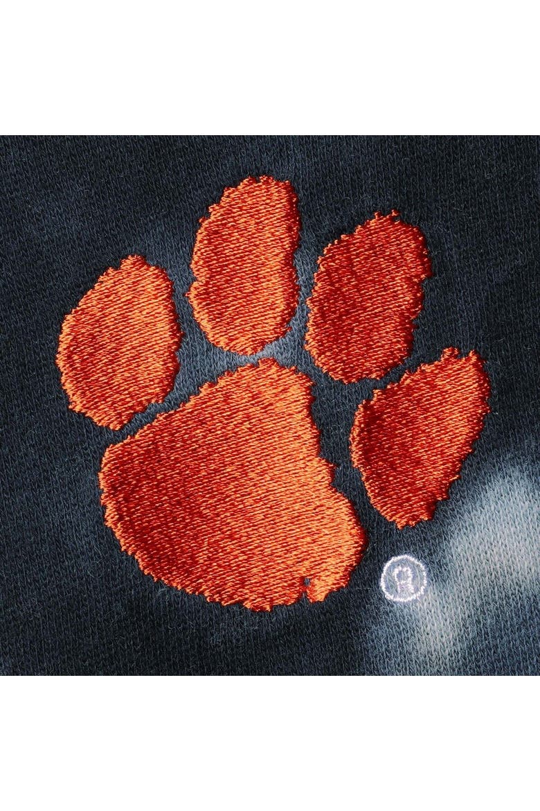 Women's Colosseum Black Clemson Tigers Slow Ride Spiral Tie-Dye Oversized Pullover Hoodie, Alternate, color, Black