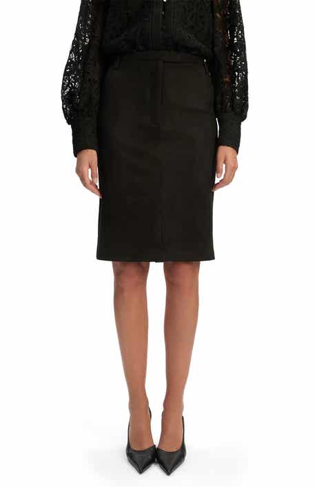 Phenix Faux Suede Pencil Skirt