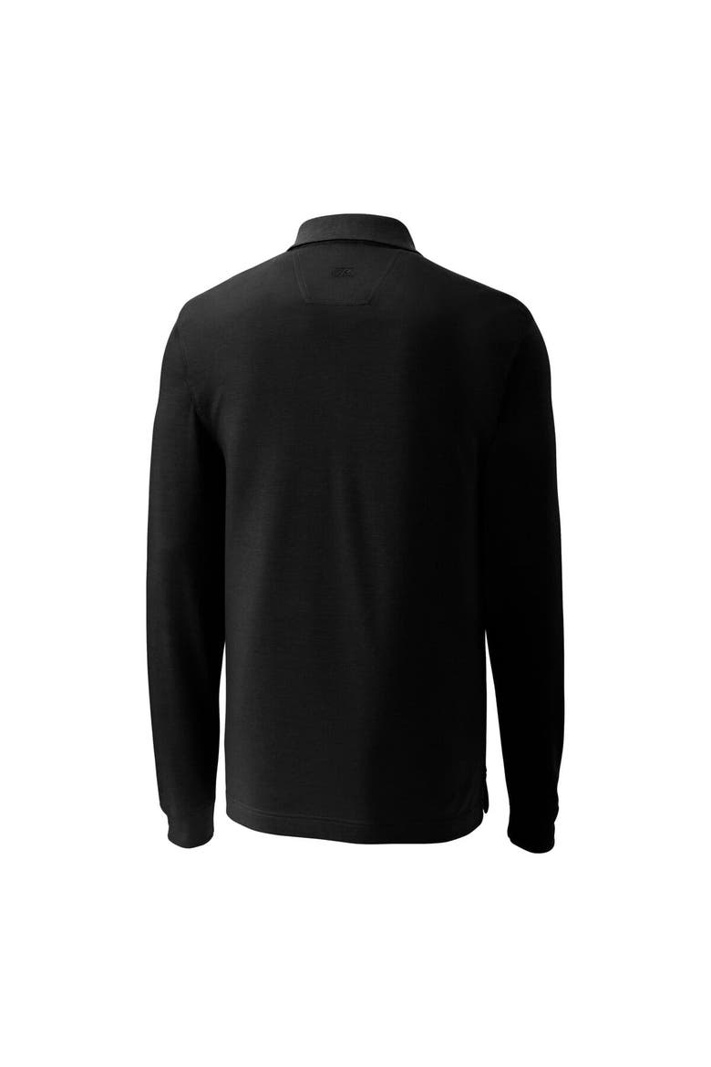 Men's Cutter & Buck  Black Louisville Cardinals Alumni Logo Advantage Tri-Blend Pique Long Sleeve DryTec Polo, Alternate, color, Black