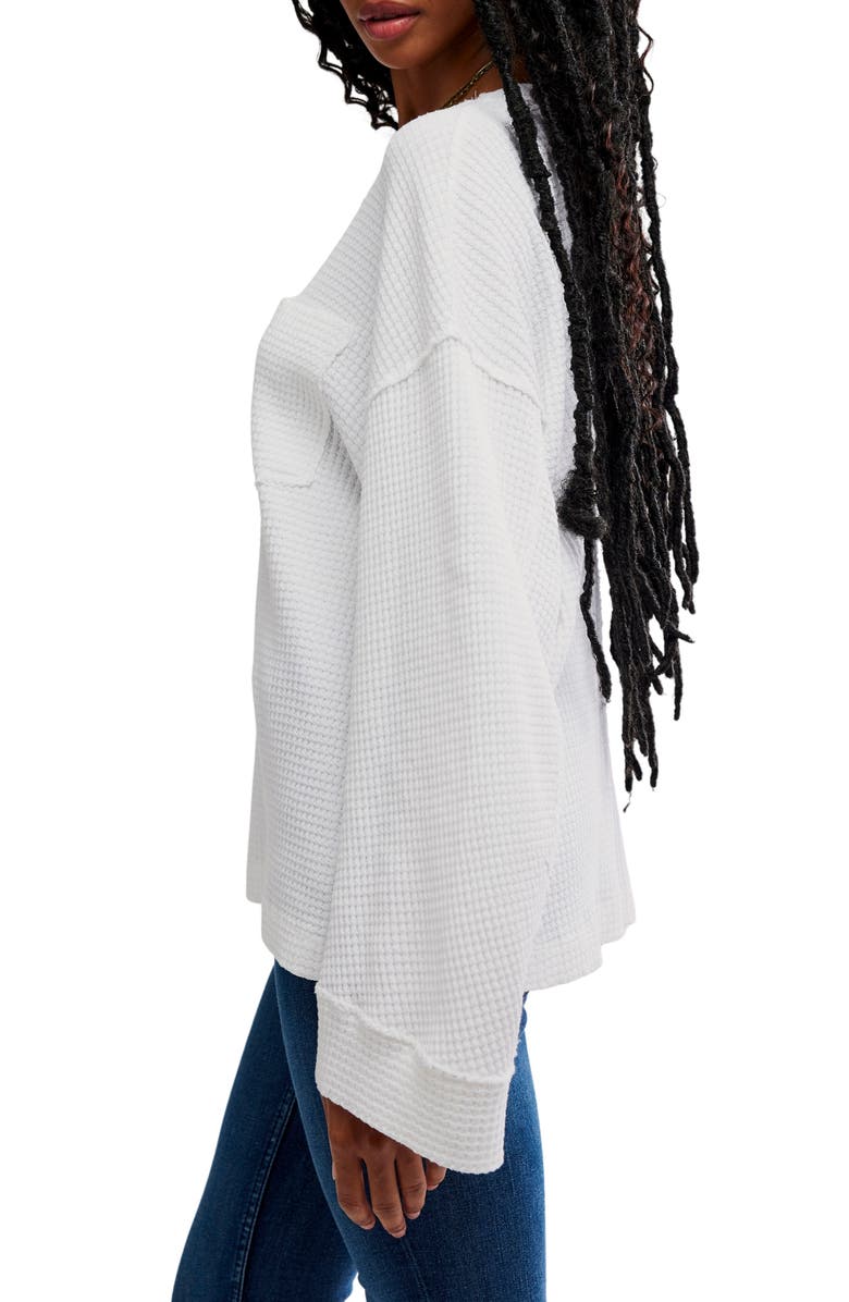 Free People Cotton Thermal Knit Top, Alternate, color, Ivory