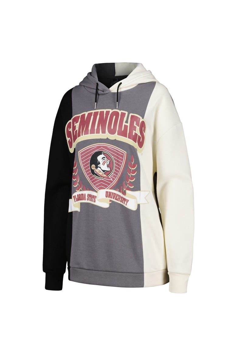 Women's Gameday Couture Black Florida State Seminoles Hall of Fame Colorblock Pullover Hoodie, Alternate, color, Gray