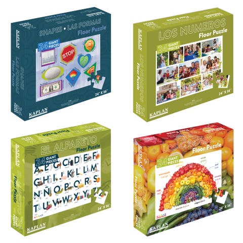 Spanish & Bilingual 24-Piece Floor Puzzles - Set of 4