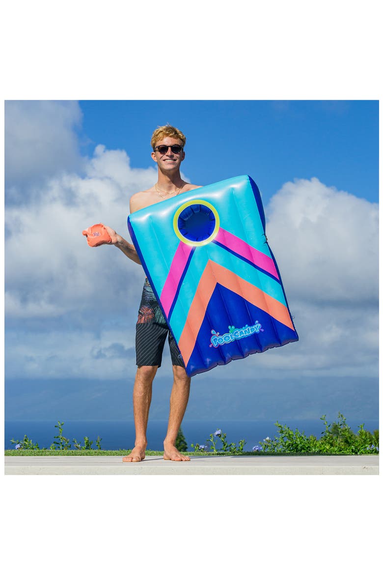 Inflatable Cornhole Game, Alternate, color, BLUE/CORAL