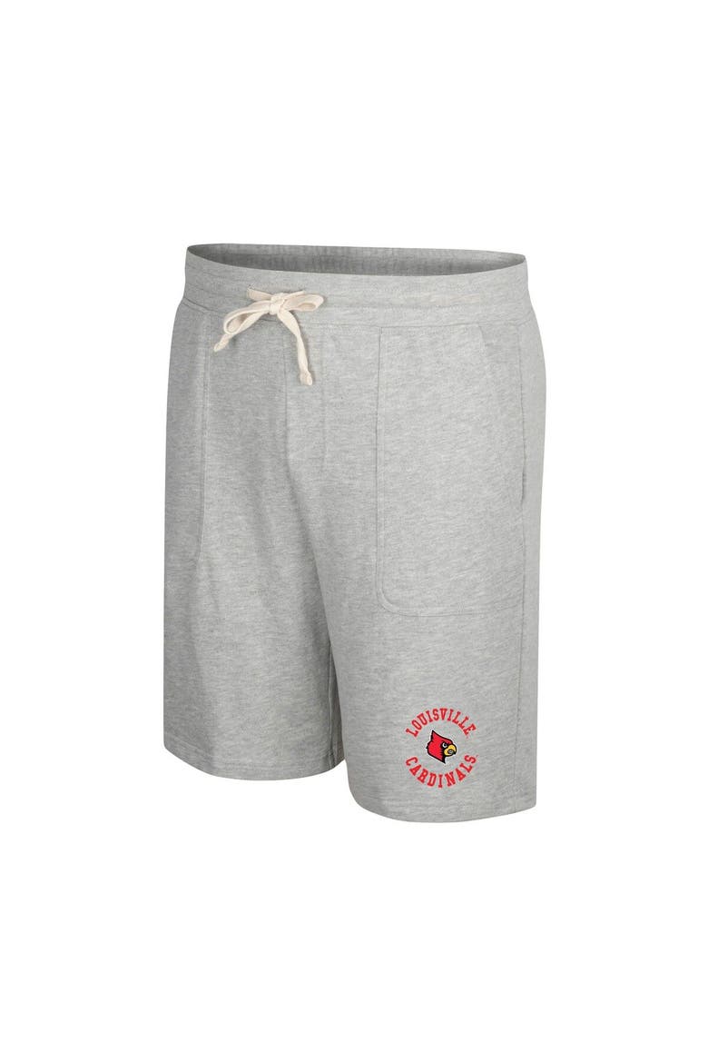 Men's Colosseum Heather Gray Louisville Cardinals Love To Hear This Terry Shorts, Alternate, color, Heather Gray