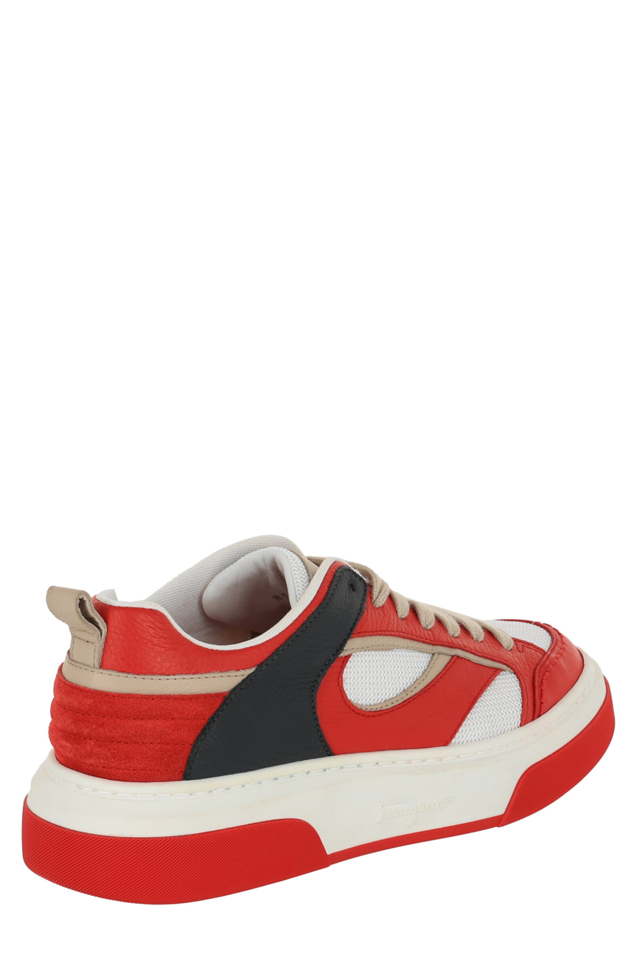 FERRAGAMO Cassini Low Top Sneaker, Alternate, color, Red