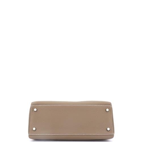 Pre-owned Hermes Hermes Kelly Handbag Grey Togo With Palladium Hardware 28 In Brown