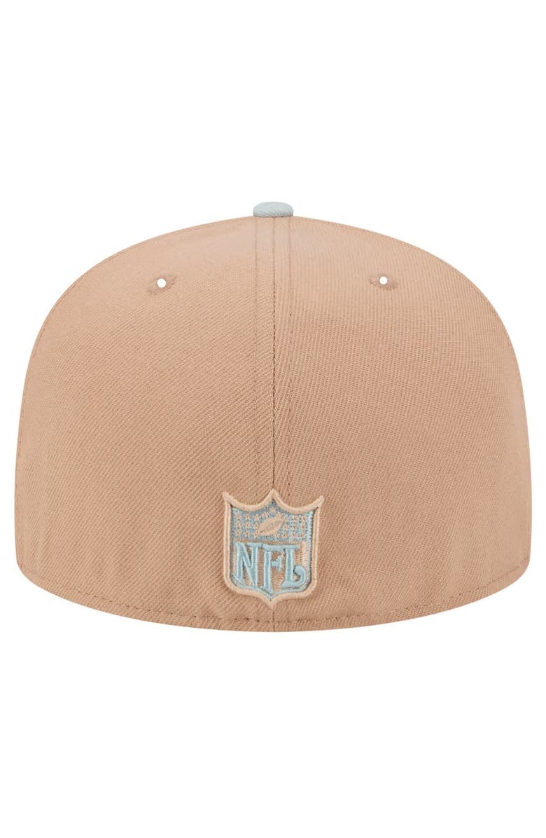 New Era Men's New Era Tan Oakland Raiders Gridiron Classics Throwback Logo Main 59FIFTY Fitted Hat, Alternate, color, Tan