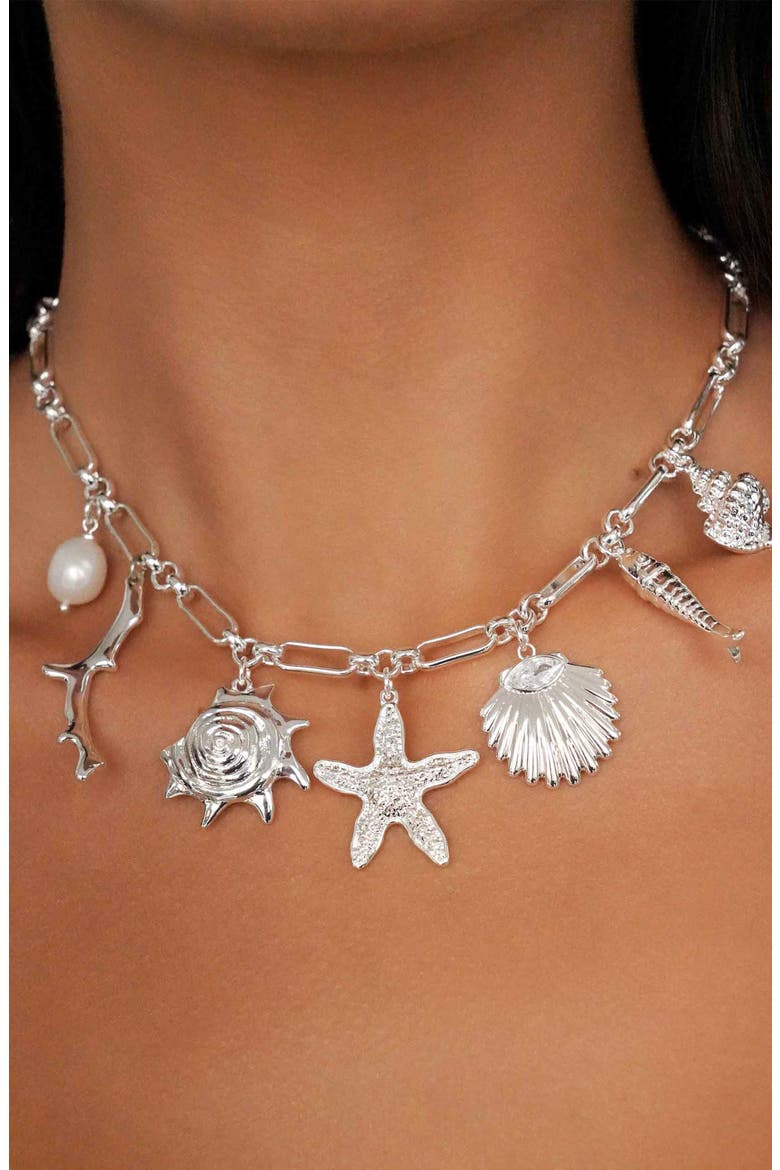 Oceanic Dreams Charm Necklace, Alternate, color, SILVER
