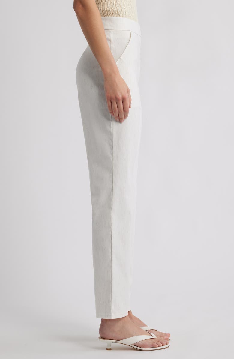 Hue High Waist Straight Leg Pants, Alternate, color, Off-White