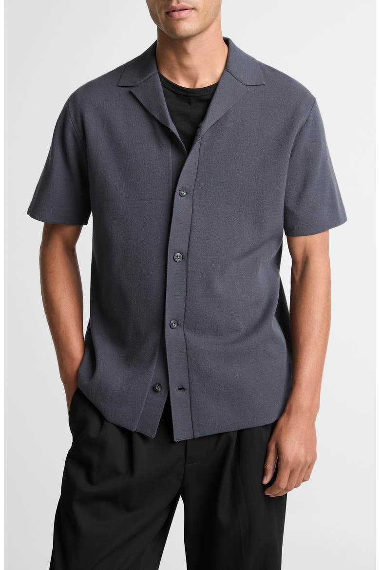 Milano Knit Cabana Short Sleeve Button-Up Shirt, Main, color, STUDIO