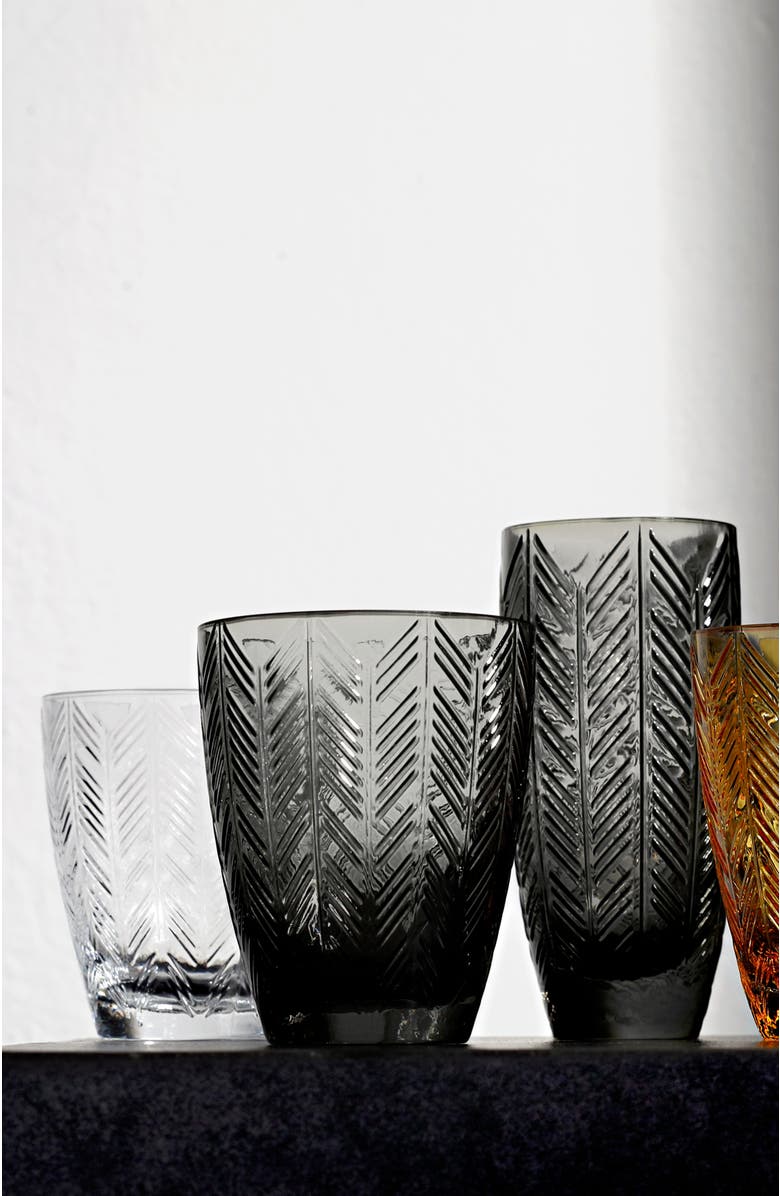 Missoni Home Tableware Water Glass ZIG ZAG Set of 6 Transparent 11.8 oz, diam. 3.3", H 4", Alternate, color, NO COLOR