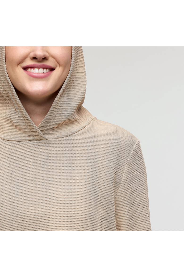 Atajo Long-Sleeve Waffle Hoodie - Women's, Alternate, color, Oatmeal