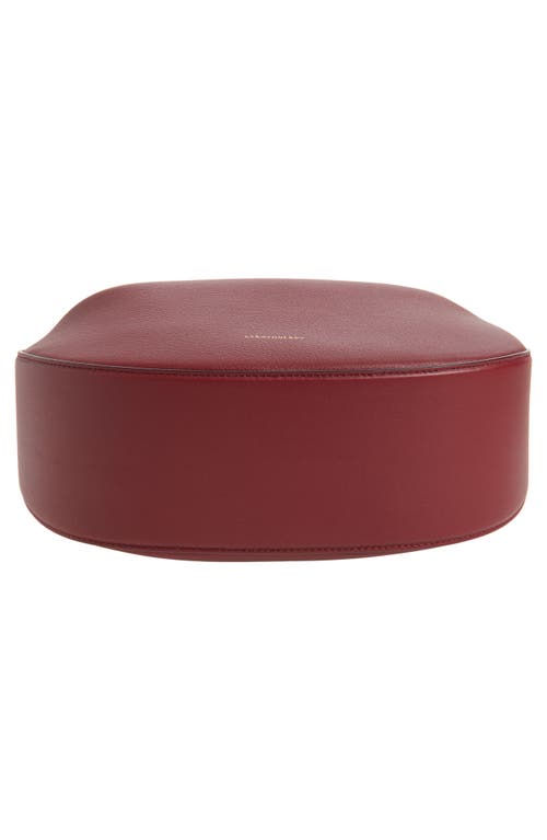 Strathberry Crescent Moon Leather Shoulder Bag In Burgundy