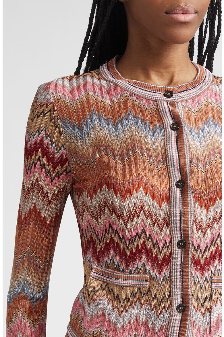 Snakeskin Pattern Chevron Cardigan, Alternate, color, MULTI CAMEL WHITE PINK