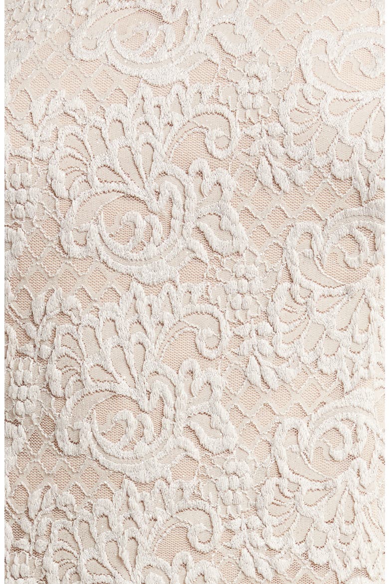 Metallic Lace & Chiffon Dress with Matching Jacket, Alternate, color, TAUPE