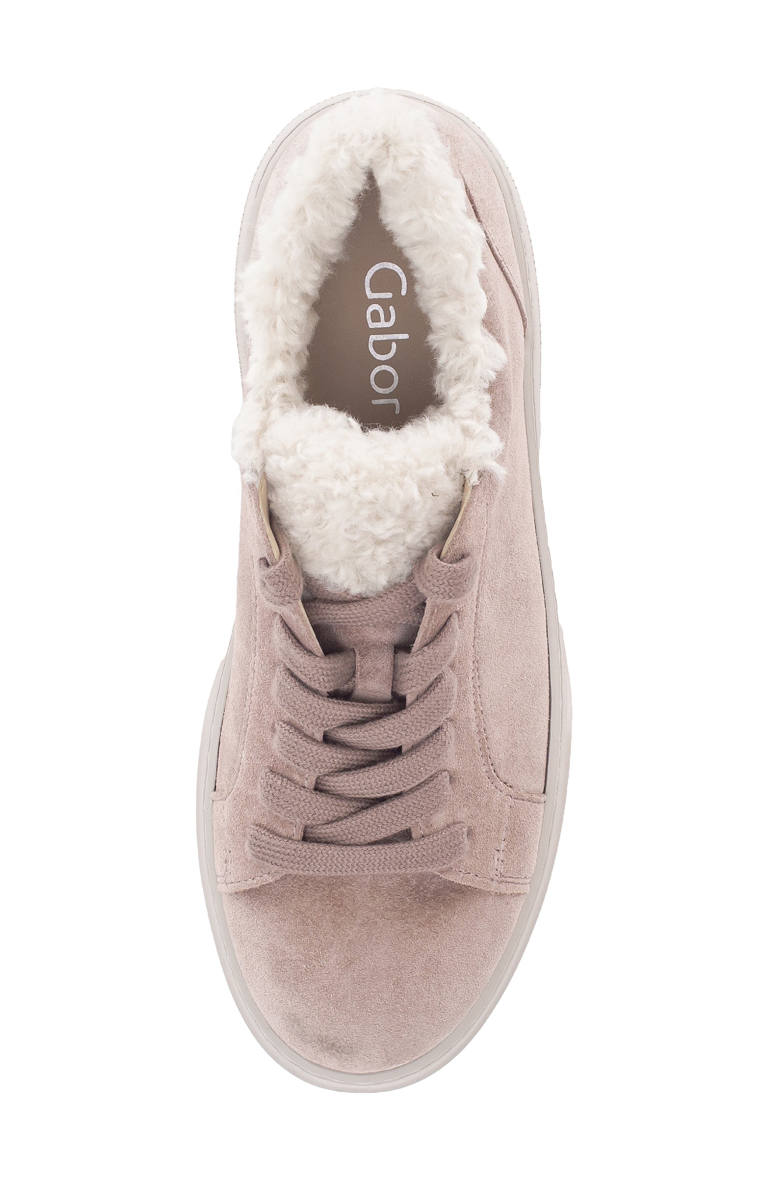 Gabor 73.221 Faux Fur Lined Platform Sneaker, Alternate, color, Rosewood