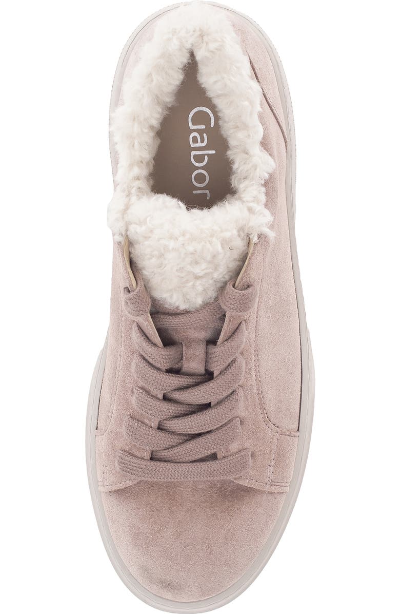 Gabor 73.221 Faux Fur Lined Platform Sneaker, Alternate, color, Rosewood