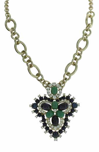 OLIVIA WELLES Bejeweled Pendant Statement Necklace