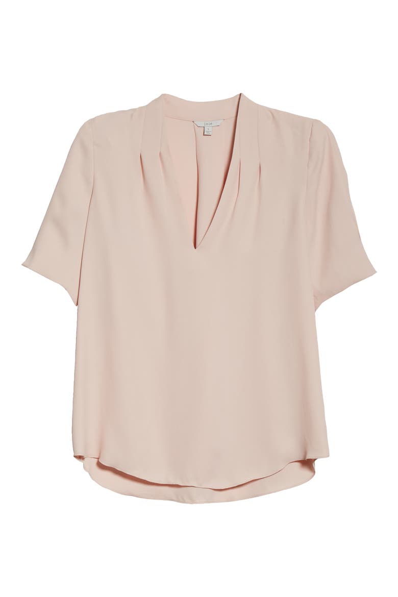Ance V-Neck Silk Blouse, Alternate, color, PINK SKY