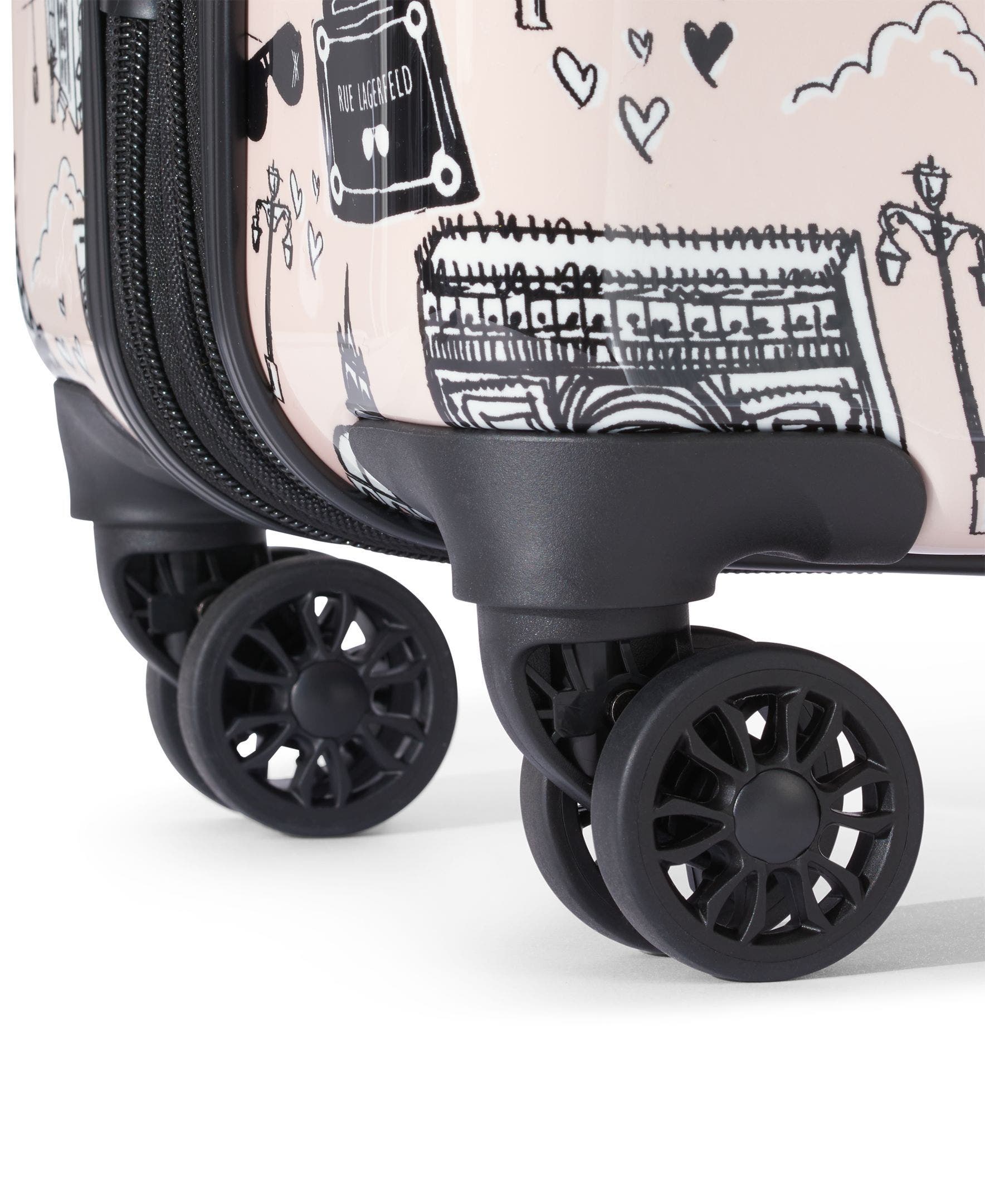 KARL LAGERFELD Karl in Paris Upright Suitcase, Alternate, color, Pink/Black
