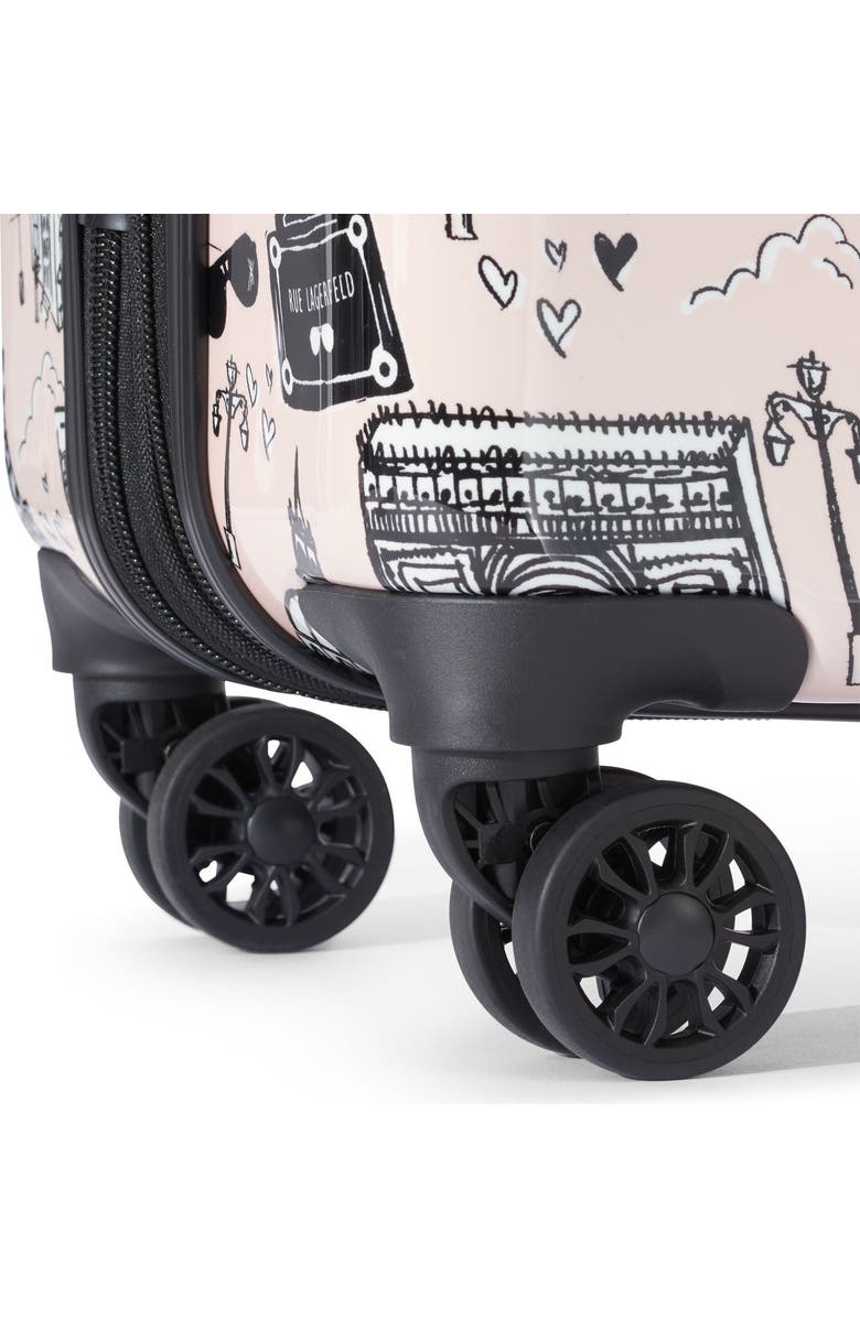 KARL LAGERFELD Karl in Paris Upright Suitcase, Alternate, color, Pink/Black