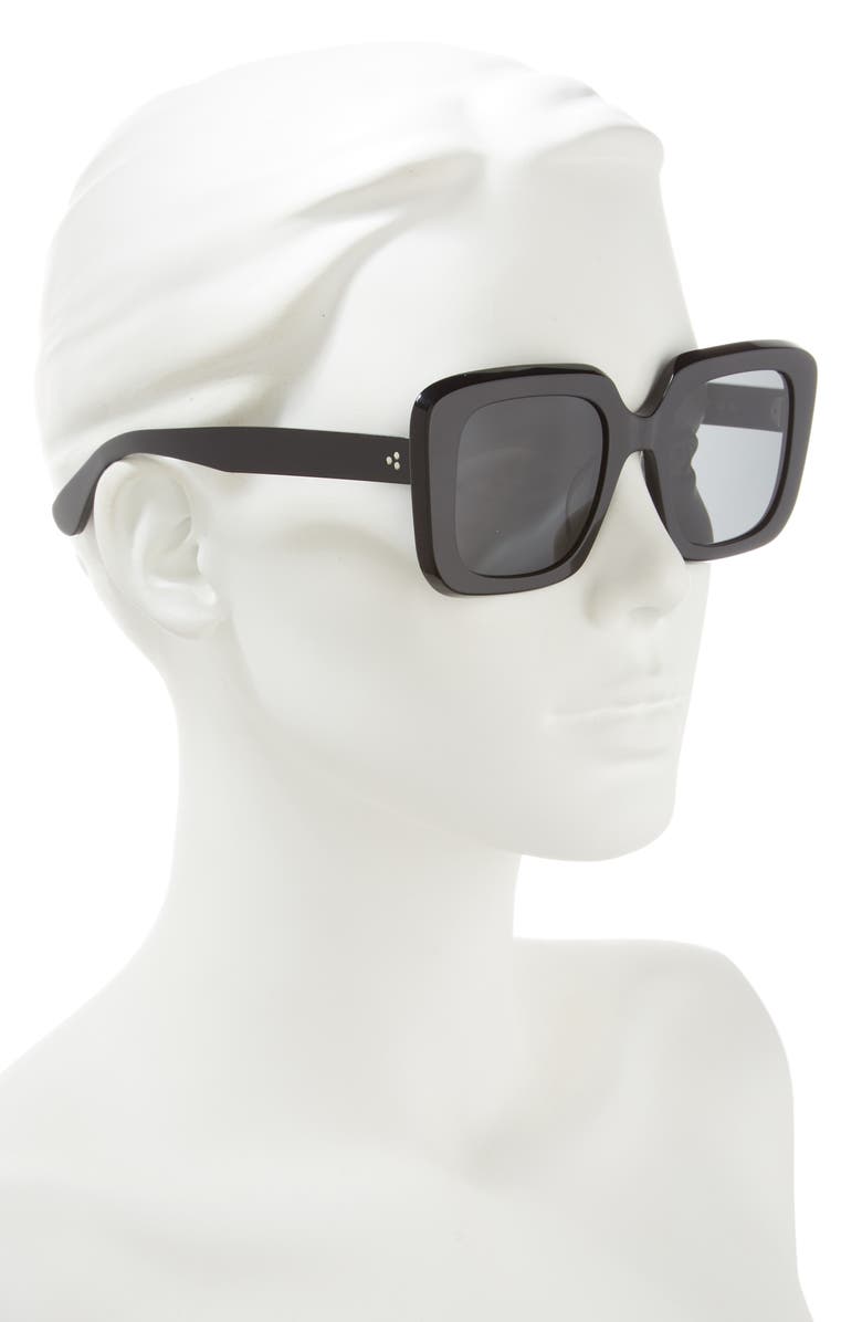 Oliver Peoples Franca 52mm Square Sunglasses, Alternate, color, Black