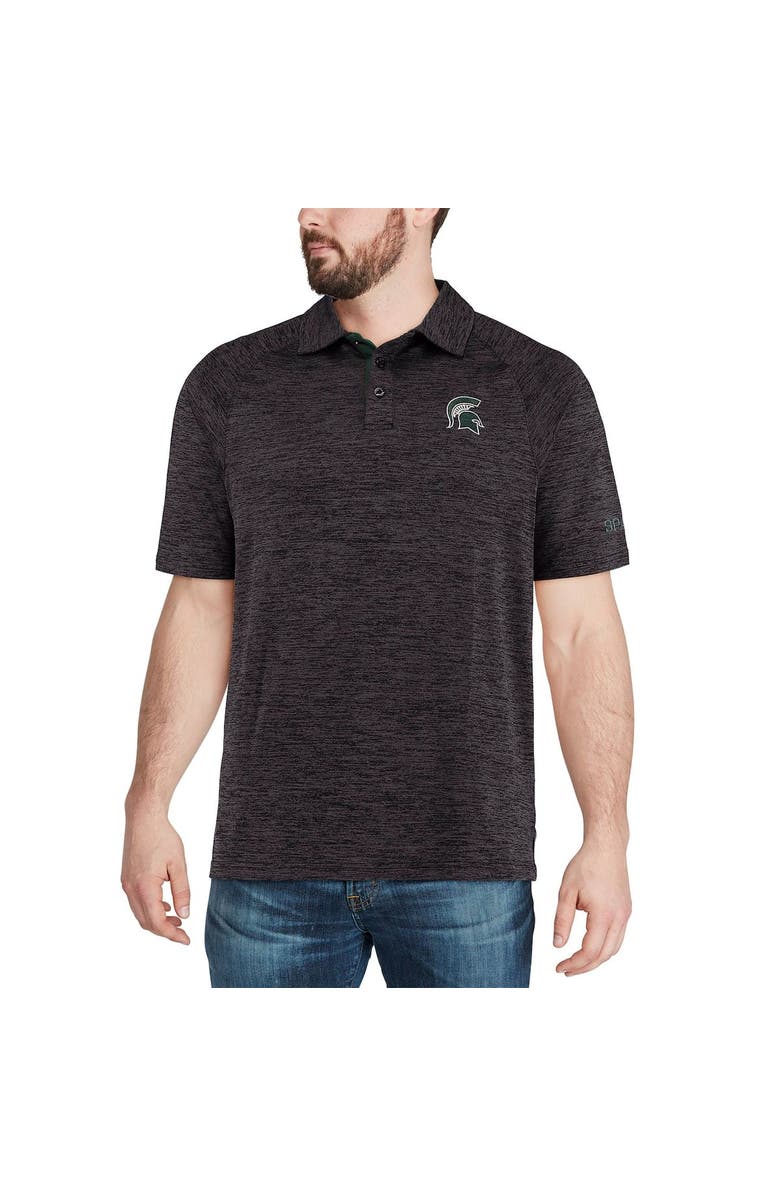 COLOSSEUM Men's Colosseum Black Michigan State Spartans Down Swing Polo, Alternate, color, Heather Black