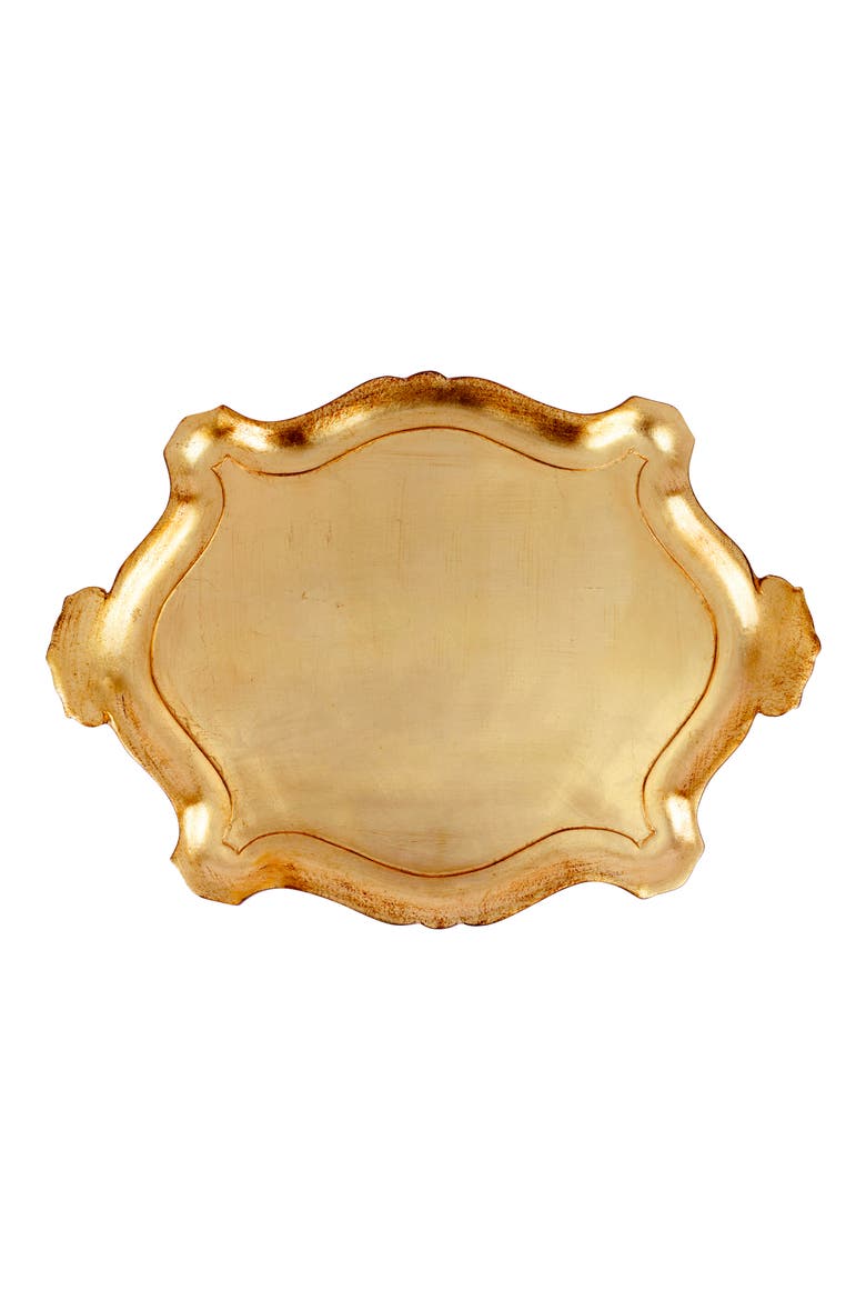 Florentine Wood Tray, Main, color, GOLD