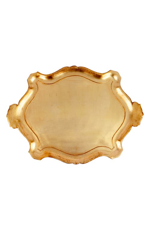 Vietri Florentine Wooden Accessories Gold Extra Large Oblong With $27 Credit In Gold